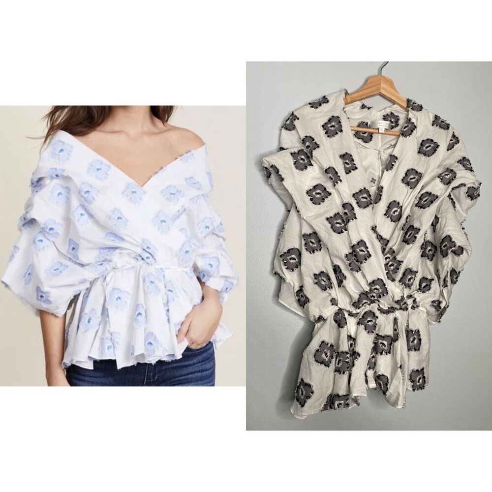 Caroline Constas Marcella Gathered Flower Top